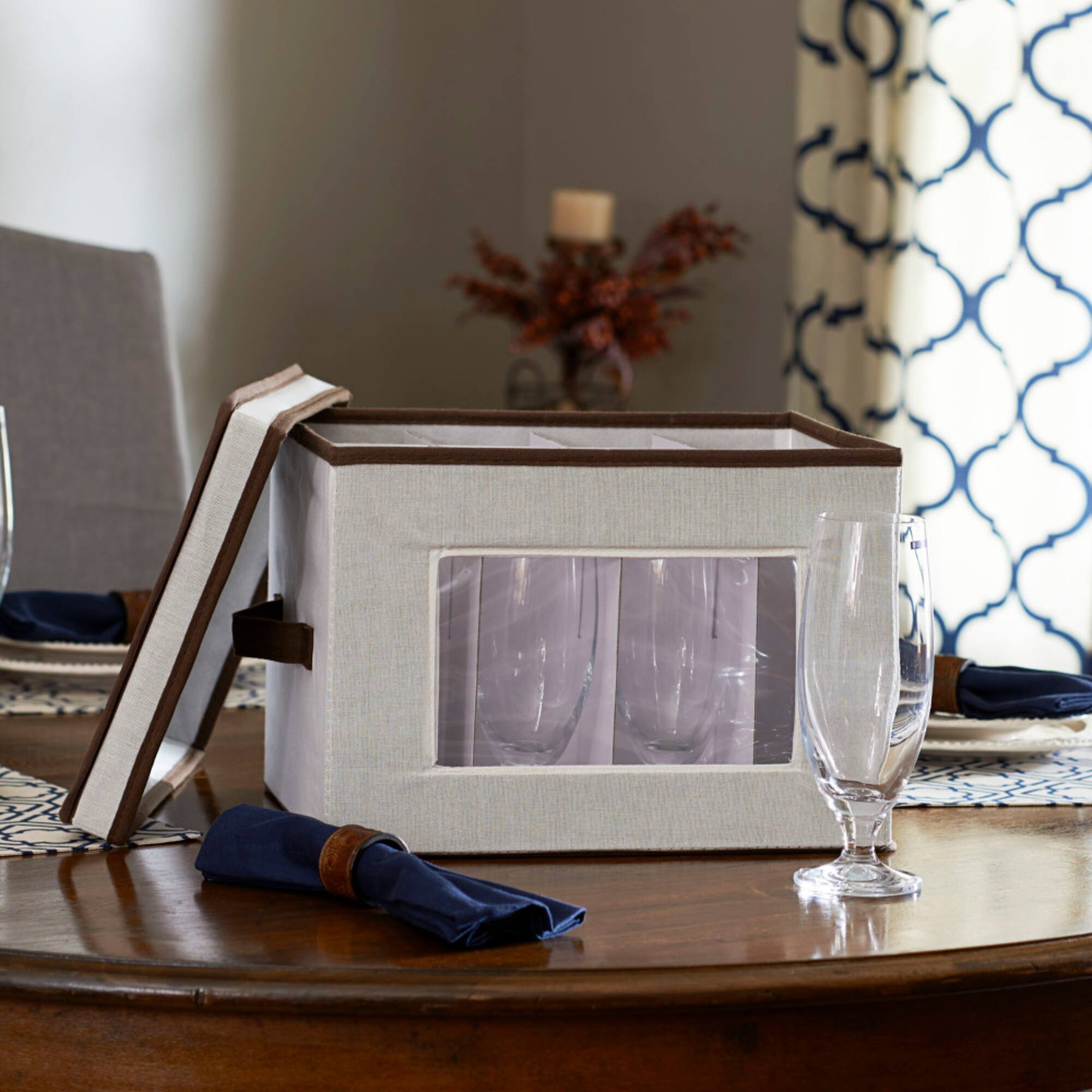 Household Essentials Champagne Glassware Storage Box
